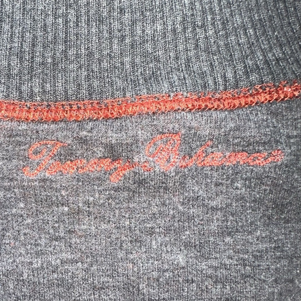 TOMMY BAHAMA Flipshore Reversible Half Zip Pullover Sweater Orange Gray Mens XL - Picture 3 of 10